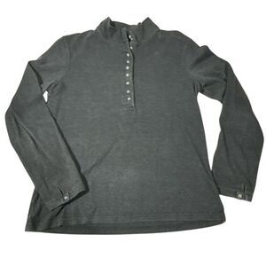 NATURAL RELECTIONS Women’s Sz M Dark Gray Button Up Henley Top